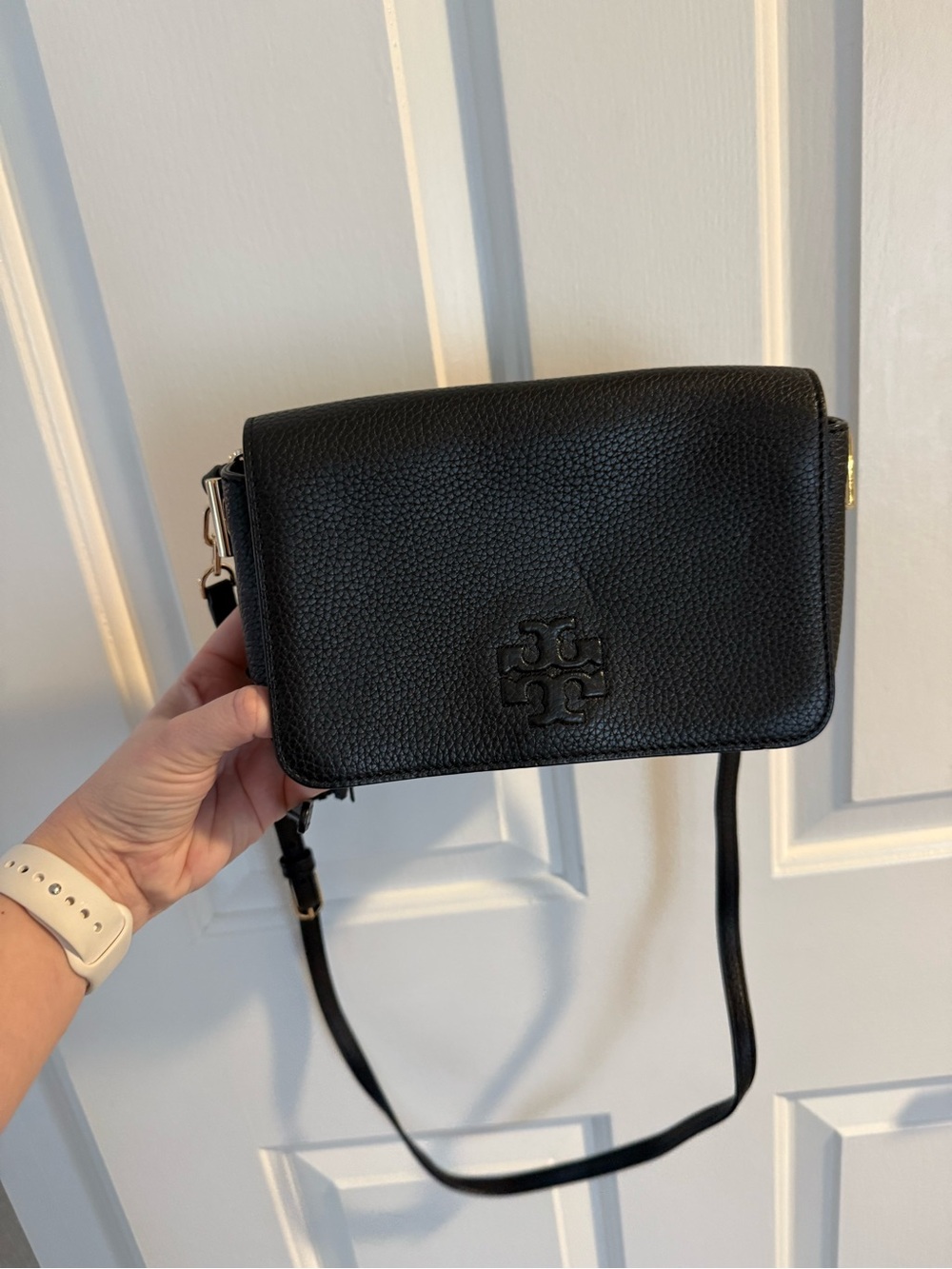 Tory Burch Black Leather Crossbody with Tassel